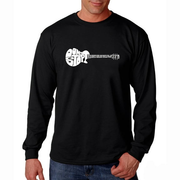 LA Pop Art Men's Word Art Long Sleeve T-shirt - Don't Stop Believin'