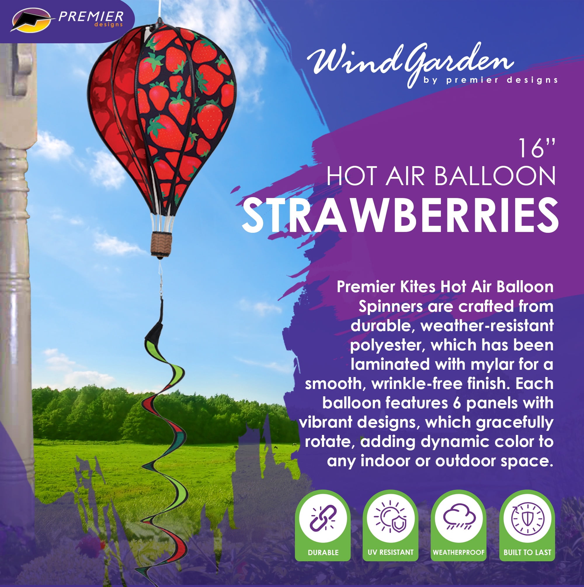 Premier Kites Hot Air Balloon - Strawberries