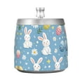 thumbnail image 7 of Yayeee Ashtray with Lid for Cigarette Smokeless Stainless Steel Home Ash Holder, Cartoon Easter Bunnies, 7 of 7
