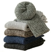 GLAMOURGARDEN 5 Pairs Merino Wool Socks for Men, Thick Winter Wool Hiking Socks, Warm Breathable Crew Mens SocksFit USA Size 7-13)