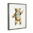 thumbnail image 4 of Stupell Industries Adorable Teddy Bear Nursery Animal Green Ribbon Graphic Art Luster Gray Floating Framed Canvas Print Wall Art, Design by Studio Q, 4 of 5