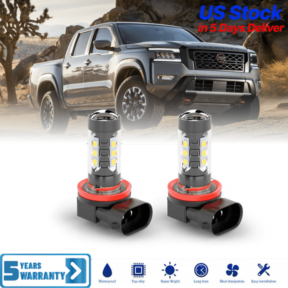 Premium LED Upgrade Kit - H11 LED Foglight Kit - Compatible with Nissan Frontier 2005-2021 –3000K Amber Yellow Xtreme Super Bright, 1:1 Halogen Size Plug-n-Play, 360° Full Illumination(Pack of 2)