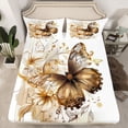thumbnail image 2 of Manfei Flying Butterfly Full Size Sheets 4-Piece for Teens Adults,Chic Flowers Breathable Bed Sheets,Exotic Style Lightweight Sheet Sets,Microfiber Bedroom Decor, 2 of 7