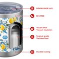 thumbnail image 4 of 12oz Tumblers Yellow Lemon Fruit Patterns Blue White Vacuum Insulated Stainless Steel Travel Tumbler Cups Mug with Lid and Straw for Beer,Coffee,Beverages with Cleaning Brush for Cold Hot Drinks, 4 of 5