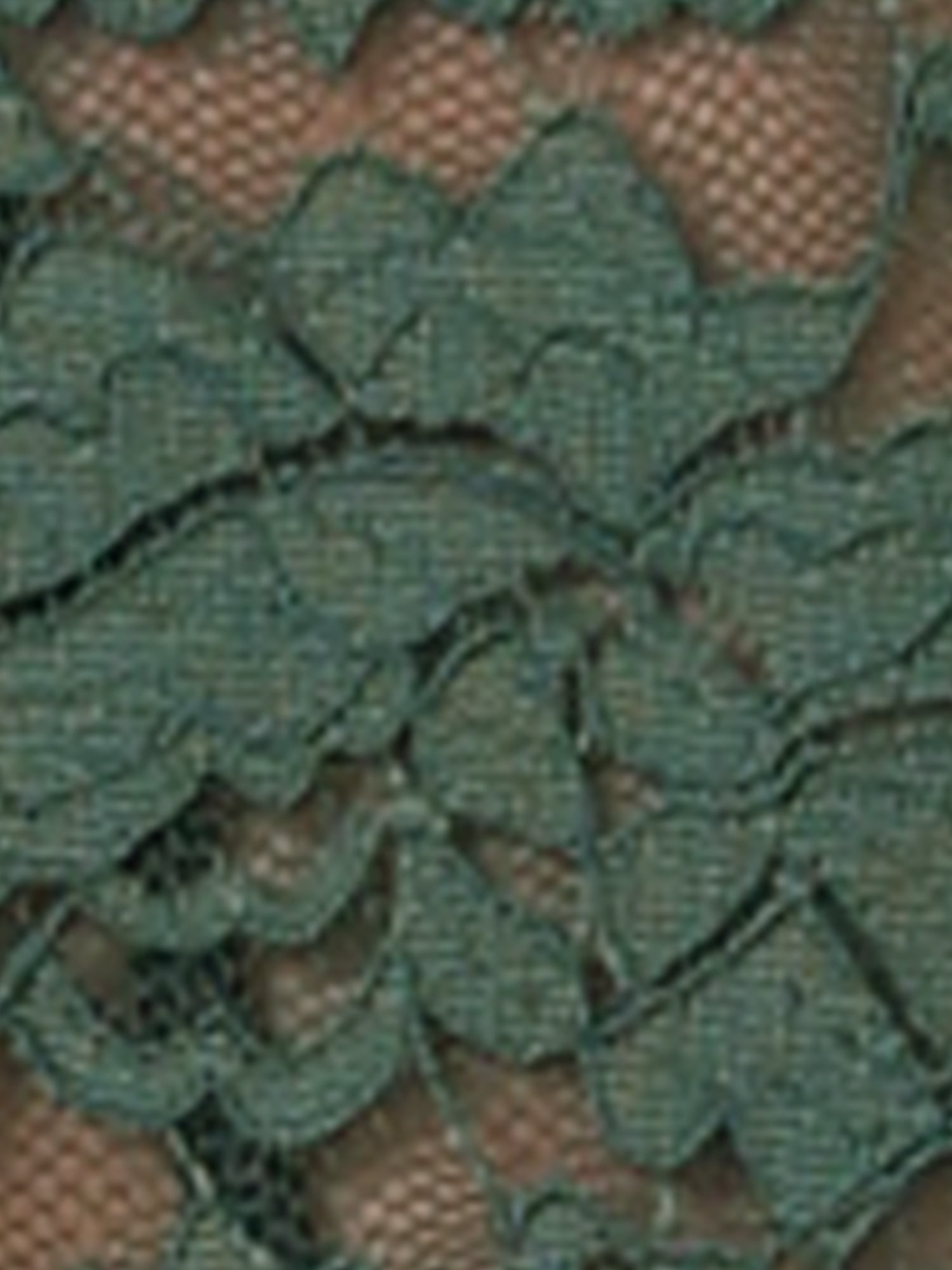 DARING DIVA Lace Cardigan Stand Collar Short Elegant Shrug L Green