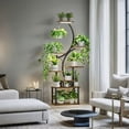 thumbnail image 3 of Plant Stand Indoor with Grow Lights, 8-Tiered Plant Shelf Indoor, Metal Plant Stands Indoor, Multifunctional Plant Shelf with Grow Light for Living Room, Garden, Patio, Balcony, 3 of 9