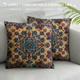 thumbnail image 3 of JEUXUS Throw Pillow Covers Tribal Abstract and Yellow Vintage Carpet Pattern Decorative Pillow Cases Home Decor Standard Square Floral Pillowcases, 3 of 5