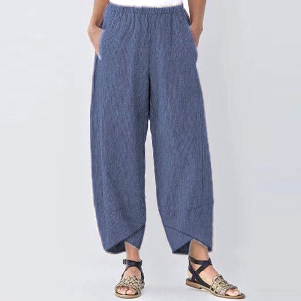 WILLBEST Pantalones Casuales de Verano: Pantalones Cómodos de Talla Grande para Mujer con Un Ajuste Relajado y Elegante. Extra Chica