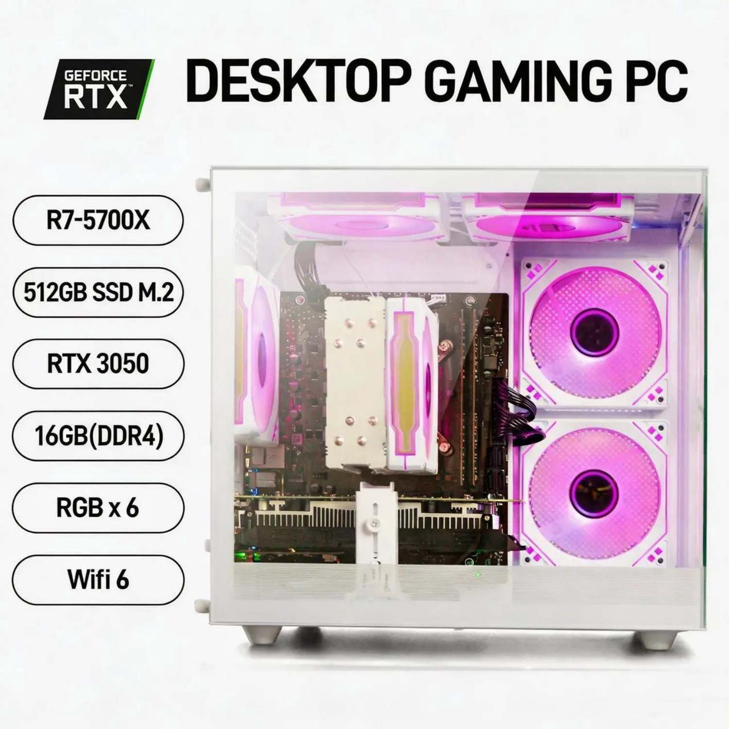 Zhic Prebuilt Gaming Desktop Computer, Intel Core i7 13700F