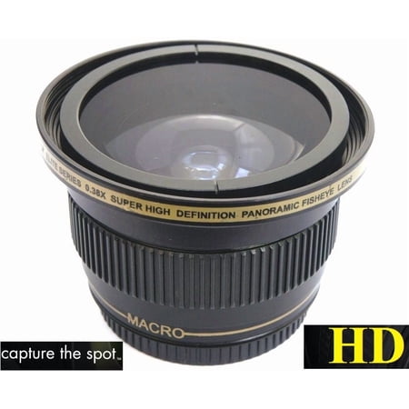 New Super Wide Hi Definition Fisheye Lens for Canon EOS M200 (49mm Compatible)