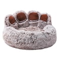 thumbnail image 5 of Frogued Pet Nest Paw-Shaped Pet Bed Warm Comfortable Anti-Slip Fluffy Plush Cat Dog Sleeping Nest Pet Supplies Grey & White,70cm, 5 of 9