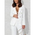 thumbnail image 6 of Women'S Two Piece Suits - Business Blazer Pants Suit Set, Professional Work Outfit for Office White XXXL, 6 of 9