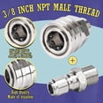 thumbnail image 2 of Pressure Washer Quick Connect Kit, 3/8inch Quick Connect Fittings, Stainless Steel Adapter Set, Female and Male Threads,1set x pressure washer quick connect,Silver, 2 of 6