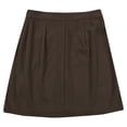 thumbnail image 3 of Gibobby faldas para mujer mujer Otoño/Invierno Cintura alta Hebilla Una línea Mini vestido corto Correa Bolsillo(Marrón, XL), 3 of 5