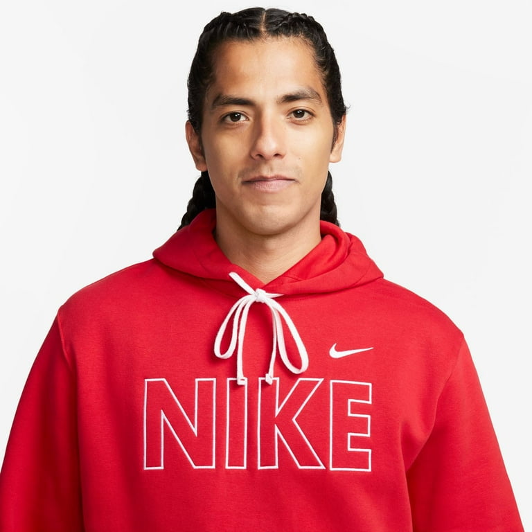 Red nike hoodie big and tall sale
