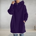 thumbnail image 2 of Sudadera Para Mujer Moda Sudaderas Con Capucha Color Sólido Cremallera Manga Larga Abrigo Largo Tops Con Bolsillos Odeerbi  ODB184163, 2 of 8