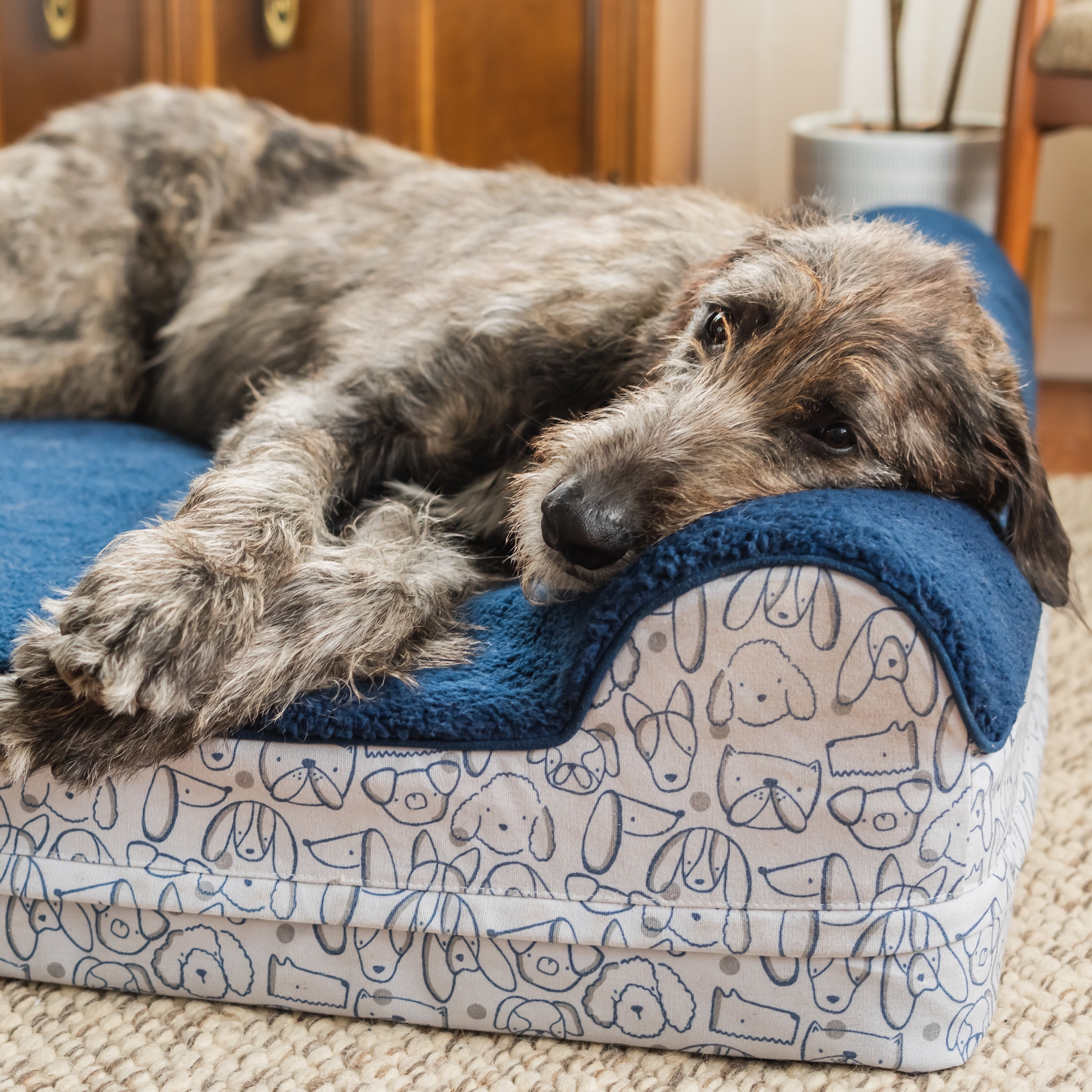 Harry Barker Premium Waterproof Orthopedic Pet Bed, 11 Inches Thick, Blue, Jumbo