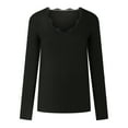 thumbnail image 4 of gakvbuo Plus Size Pullover Sweaters For Women Long Sleeve Sweatshirts Fall Tunic Tops Women Solid V Neck Long Sleeve Lace T Shirt Polluver Blouse Tops, 4 of 8