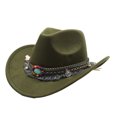 thumbnail image 1 of Decodeary Premium Cowboy Hat For Lightweight And Comfortable Western Style Wide Application Polyester Green, 1 of 6