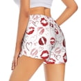 thumbnail image 2 of Uemuo Red Lips Pattern Women's Athletic Shorts High Waisted Running Shorts with Liner Pockets Gym Elastic Workout Shorts-XX-Large, 2 of 9