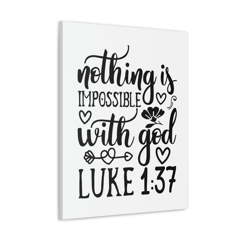 For Nothing Will Be Impossible Luke 1:37 Christian Wall Art Bible Verse  Print Ready To Hang, Luke