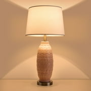 Modern Table Lamps Set of 2 ,Transitional Table Lamp for Living Room, Contemporary Ceramic Bedside Lamps for Bedroom, Nightstand, Hotel
