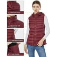 thumbnail image 5 of Women Down Vest Lightweight Packable Down Puffer Vest Warm Winter Puffy Vest with Hood (Red, Large), 5 of 8