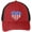 Flame Red/Black, variant on Patriotic Heart Patch USA Flag Trucker Mesh-Back Adult Hat Cap - Blue/Red/White