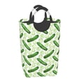 thumbnail image 2 of Lsque Green Cucumber1 Laundry Basket, Laundry Hamper, Dirty Clothes Hamper for Laundry, Collapsible, Waterproof Laundry Baskets with Aluminum Handles for Laundry, Dorm, Family, 2 of 6