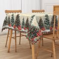 thumbnail image 6 of Nanqianyi Christmas & New Year Tablecloth 60×84 Inch Rectangular, Winter XMAS Trees Snowflake Pattern Washable Table Cloth for Kitchen, Party, Dining, 6 of 9