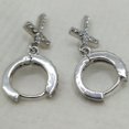 thumbnail image 4 of 1/2 CT Men’s 14K White Gold Plated Solid 925 Sterling Silver CZ Cross Dangle Huggie Hoop Earrings – Hanging Drop Style, 4 of 4