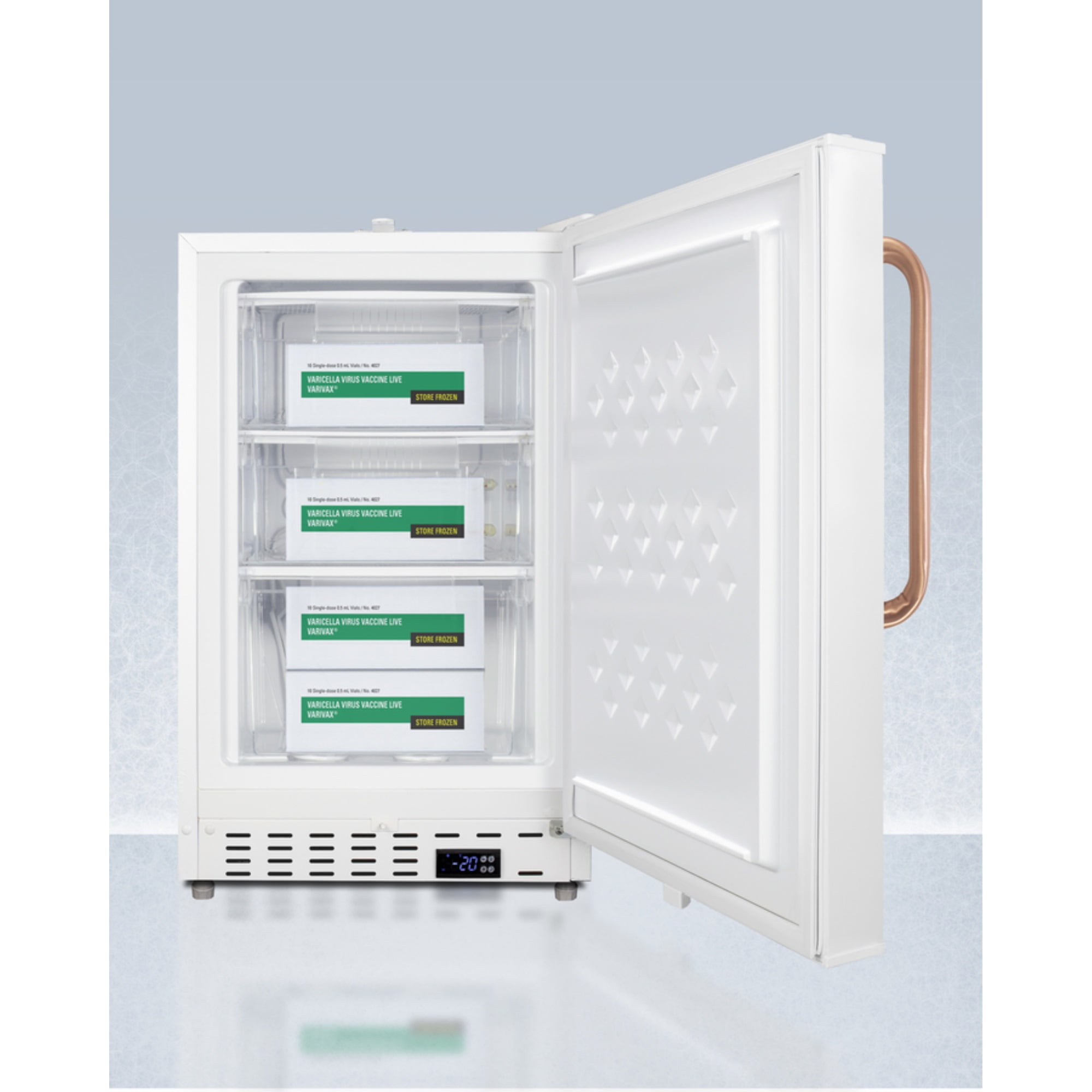 Built-in ADA compliant vaccine all-freezer with copper handle and lock