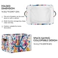 thumbnail image 2 of Yayeee Canvas Storage Basket with Handles for Shelves Fabric Bins Closet Organizer, Musical Pattern, 2 of 8