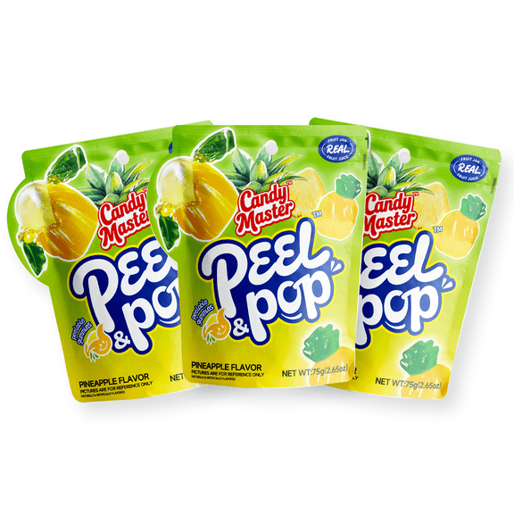 Candy Master Peel&Pop Peelable Gummy (3 Pack,Pinapple)