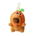 thumbnail image 2 of Llavero de peluche de capibara, lindo muñeco de peluche de capibara, llavero de coche, bolso Naranja, 2 of 9