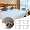 thumbnail image 1 of Heavy Duty Bed Sheet Clips Set 4 Pack Corner For Secure Bedding Fits Sheet Sizes White - Fixing Clip Platform Competition Title 4PCS, 1 of 6