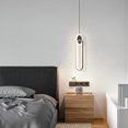thumbnail image 4 of Black Nordic Style Minimalist Dimmable LED Pendant Light Fixtures, Modern Simple Adjustable Pendant Lighting, Decorative Ceiling Hanging Lamp Chandelier for Bedside Bar Counter Kitchen Island, 4 of 7
