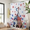 thumbnail image 2 of Amarainy 4th of July Gnomes Shower Curtain Patriotic Memorial Day Independence Day Shower Curtain 72x72 Inch Summer Holiday Bathroom Bath Rustic Farmhouse Decor Waterproof Weighted with Hooks, 2 of 5