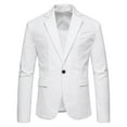 thumbnail image 2 of UTTOASFAY Suit Coat for Men Clearance Men Casual Slim Fit Solid One Button Blazer Turn-down Collar Suit Long Sleeves Jacket Rollbacks White 10(XL), 2 of 9