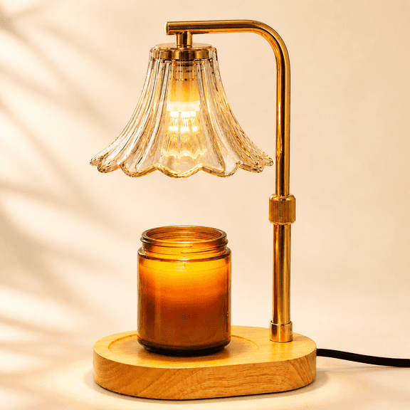 Metdark Candle Warmer Lamp, Timer, Dimmable, Adjustable Height, 2 Bulbs