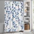 thumbnail image 3 of Blue Flower Branch Fabric Shower Curtain Watercolor Style Washable Shower Curtains for Bathroom, Waterproof Bath Curtain with Hooks Home Decor 72x72in, 3 of 8