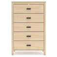 thumbnail image 5 of Signature Design by Ashley Cabinella 5 Drawer Tall Dresser, Tan, 5 of 9