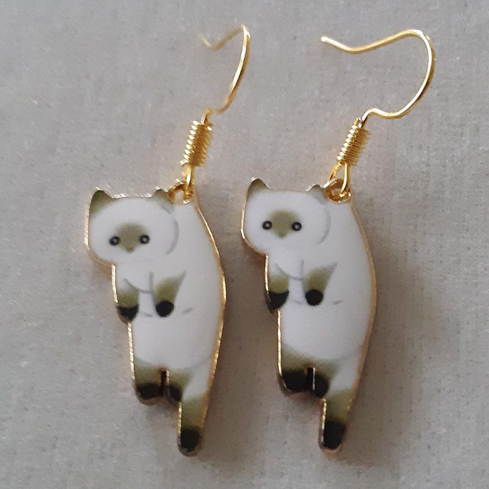 Midsumdr Earrings For Women,Cute Cat Dangle Earrings Dangle Cat Earrings  Alloy Drop Earrings With Hypoallergenic French Hook Animal Jewelry Silver  Gold Hoop Earrings Stud Earrings 
