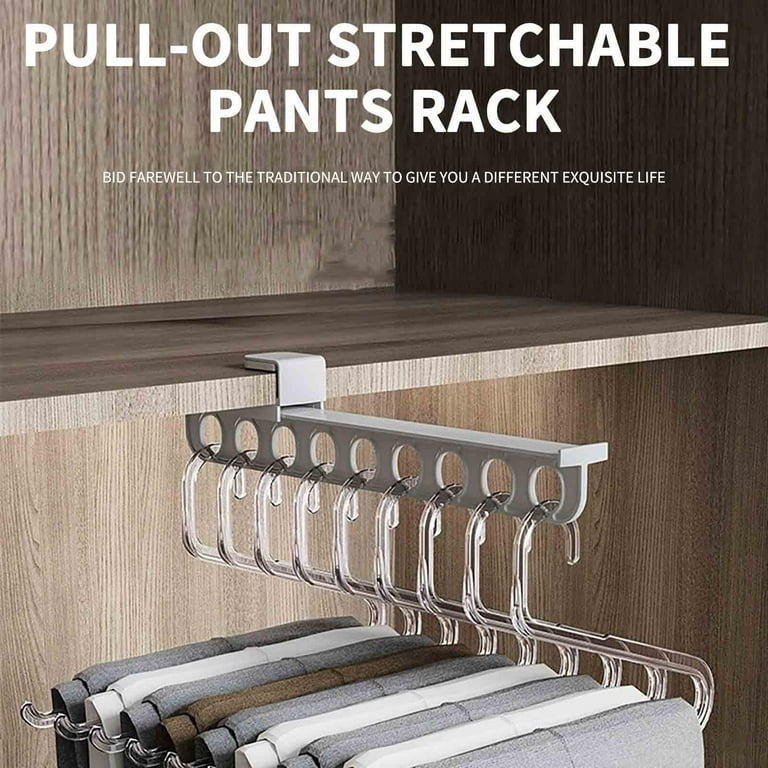 Heavy Duty Retractable Pull Out Pants Rack,Plastic Pull Out Closet - Main Image