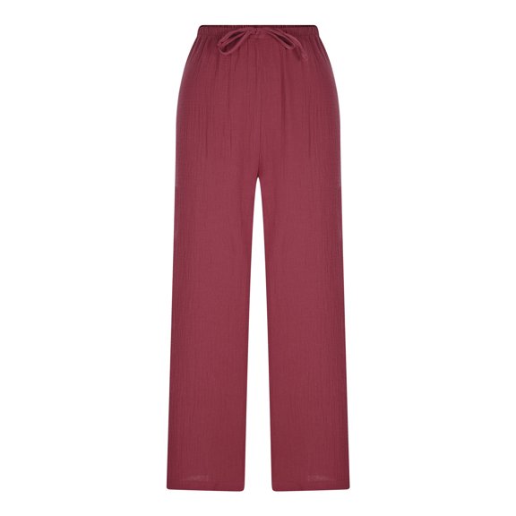 Palazzo Pants for Women Wide Leg Flowy with Pockets Elastic Mid Waist Summer Beach Vacation Outfits Lightweight