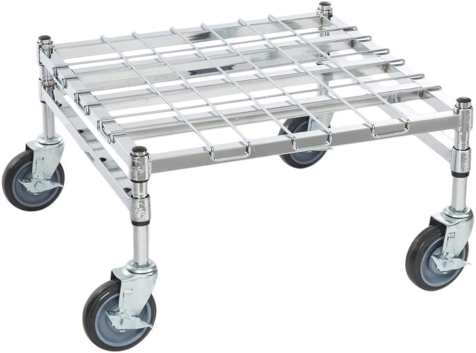 HOTORIL inch. x 24 inch. HeavyDuty Mobile Chrome Dunnage Rack with