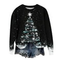 thumbnail image 2 of Craaazy Christmas Shirts for Women Loose Crewneck Long Sleeve Christmas Printed Xmas Shirts Gifts, 2 of 4