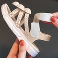 thumbnail image 6 of Jinhomg Girls Sandals Fashion Strappy Everyday Sandals Open Toe Comfy Dress Shoes Soft Beach Flat-Sandals for Toddler Kids Girls for 2-10Y, 6 of 7