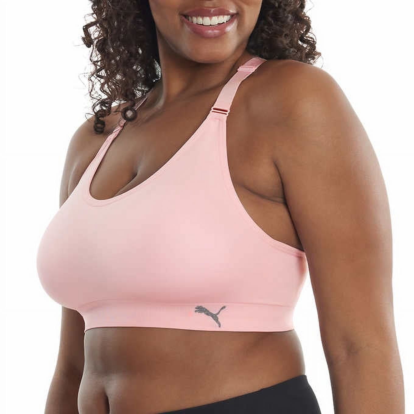 Puma Womens Sports Bra Pink With Removable Pads Size M (Dirty