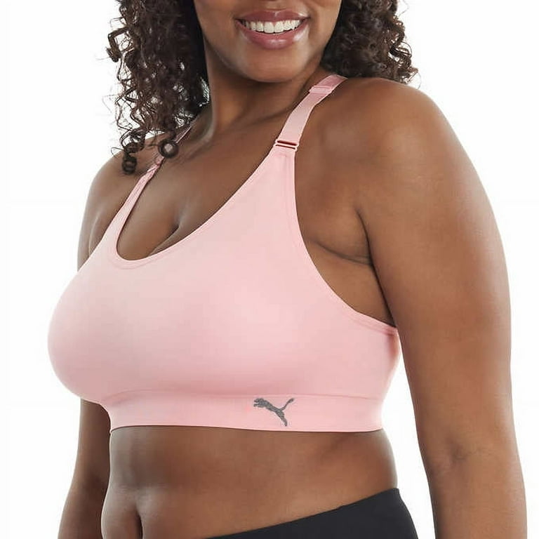PUMA Women Sports Bra, 3-Pack (Light Pink/Gray/Black, Medium